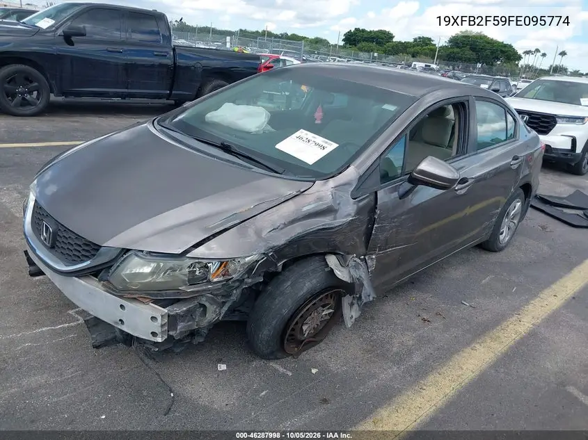 2015 HONDA CIVIC VIN 19XFB2F59FE095774 — фото 2