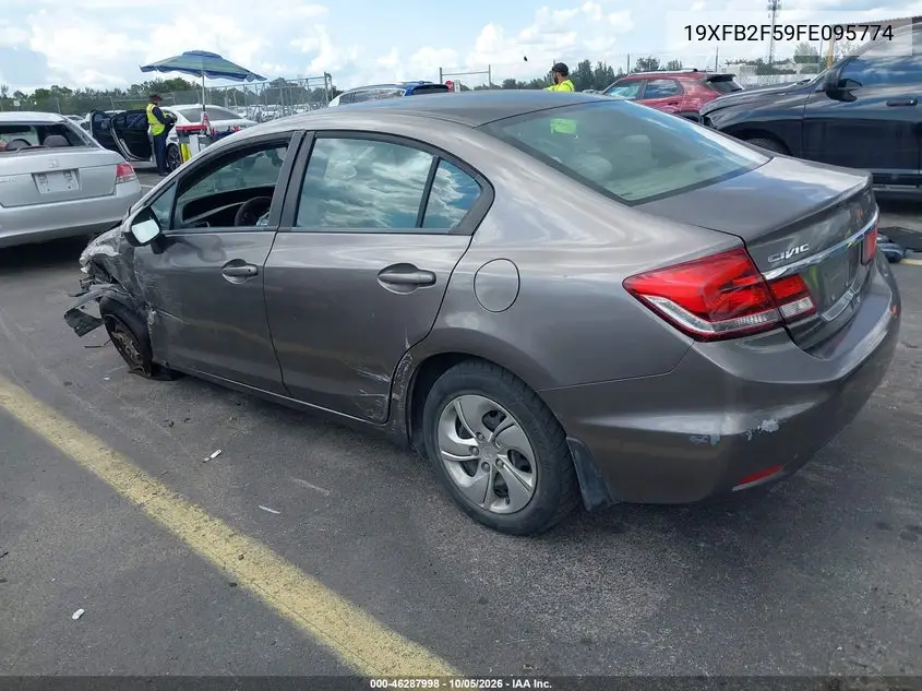 2015 HONDA CIVIC VIN 19XFB2F59FE095774 — фото 3