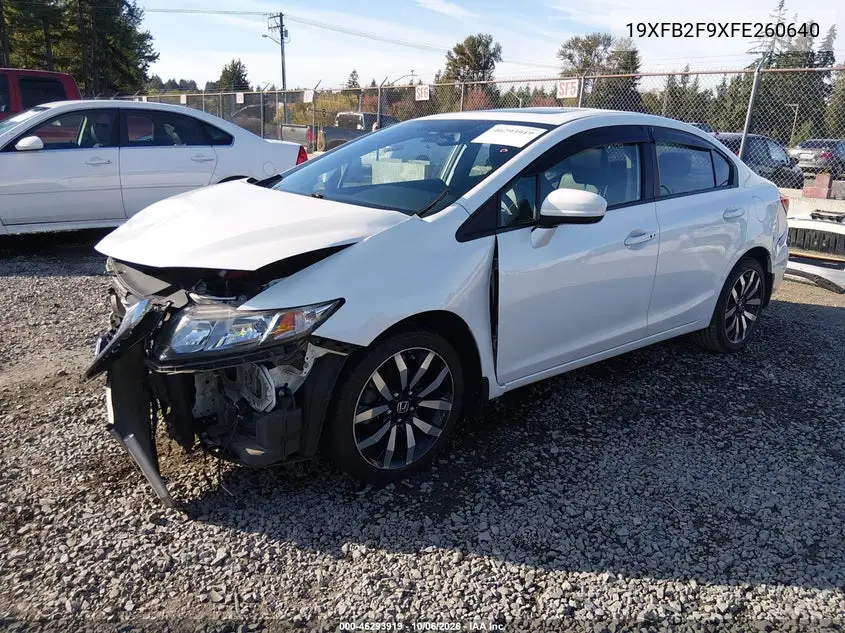2015 HONDA CIVIC VIN 19XFB2F9XFE260640 — фото 2