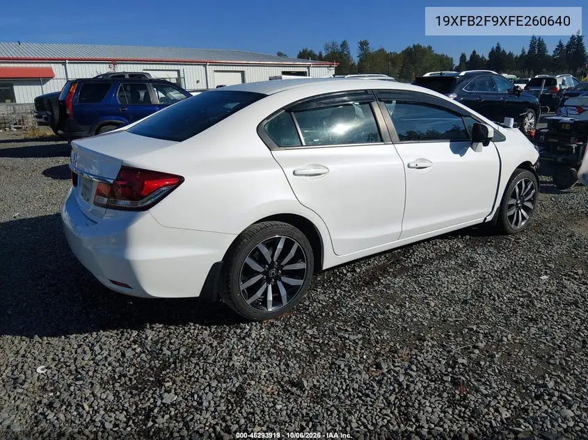 2015 HONDA CIVIC VIN 19XFB2F9XFE260640 — фото 4