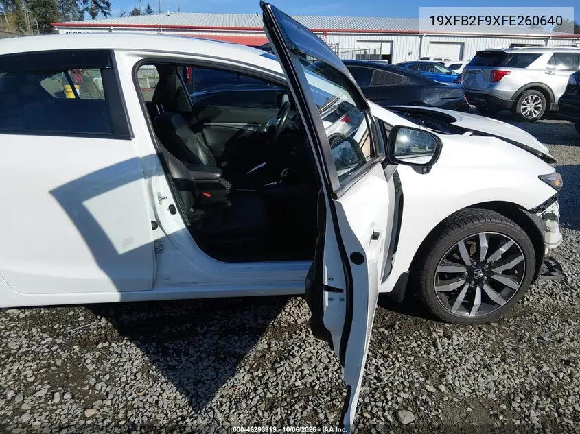 2015 HONDA CIVIC VIN 19XFB2F9XFE260640 — фото 5