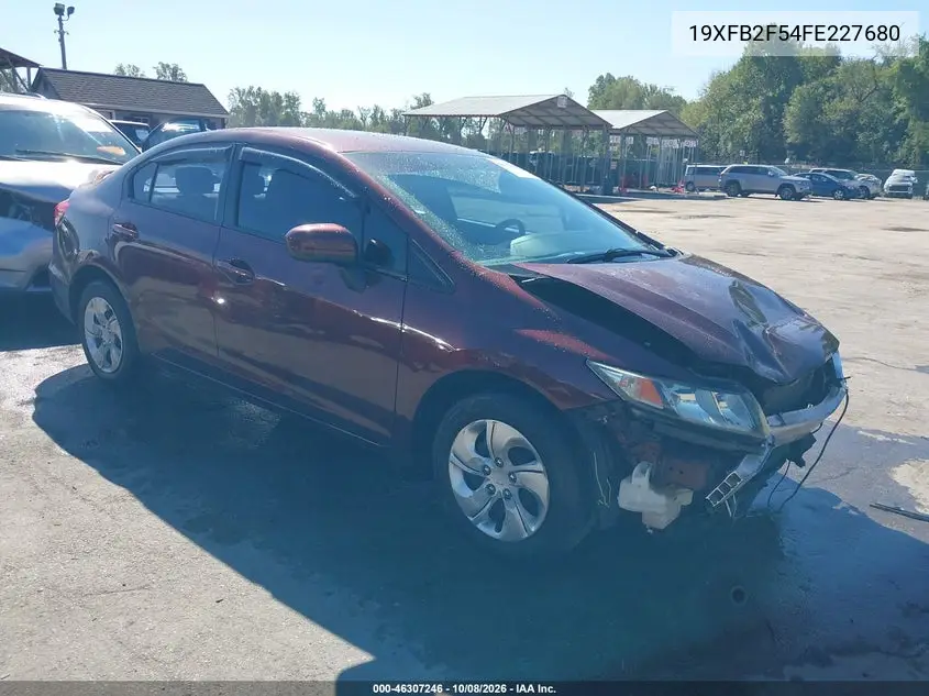 HONDA CIVIC 2015, VIN 19XFB2F54FE227680
