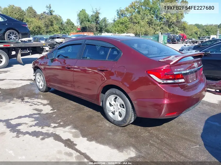 2015 HONDA CIVIC VIN 19XFB2F54FE227680 — фото 3