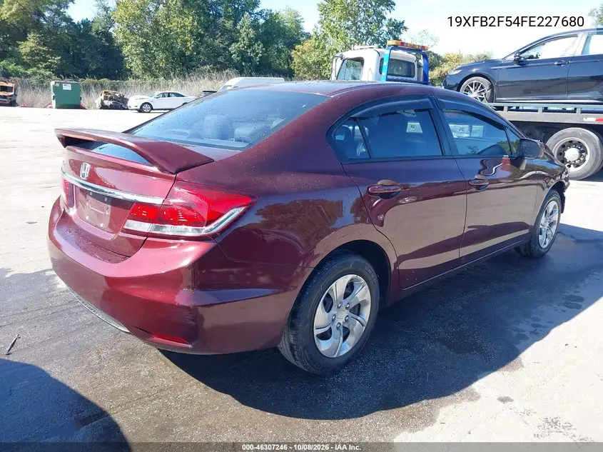 2015 HONDA CIVIC VIN 19XFB2F54FE227680 — фото 4