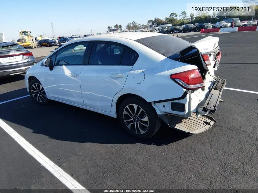 2015 HONDA CIVIC VIN 19XFB2F57FE229231 — фото 3
