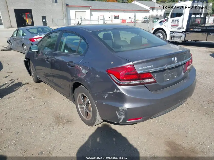 2015 HONDA CIVIC VIN 19XFB2F79FE292669 — фото 3