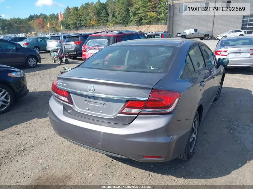 2015 HONDA CIVIC VIN 19XFB2F79FE292669 — фото 4