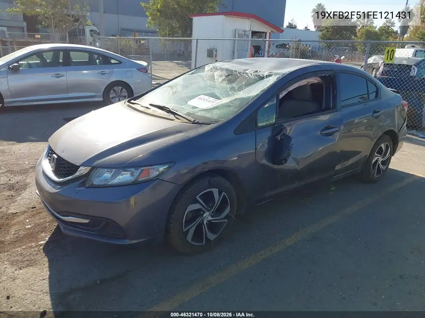 2015 HONDA CIVIC VIN 19XFB2F51FE121431 — фото 2