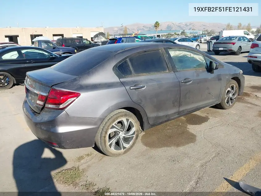 2015 HONDA CIVIC VIN 19XFB2F51FE121431 — фото 4