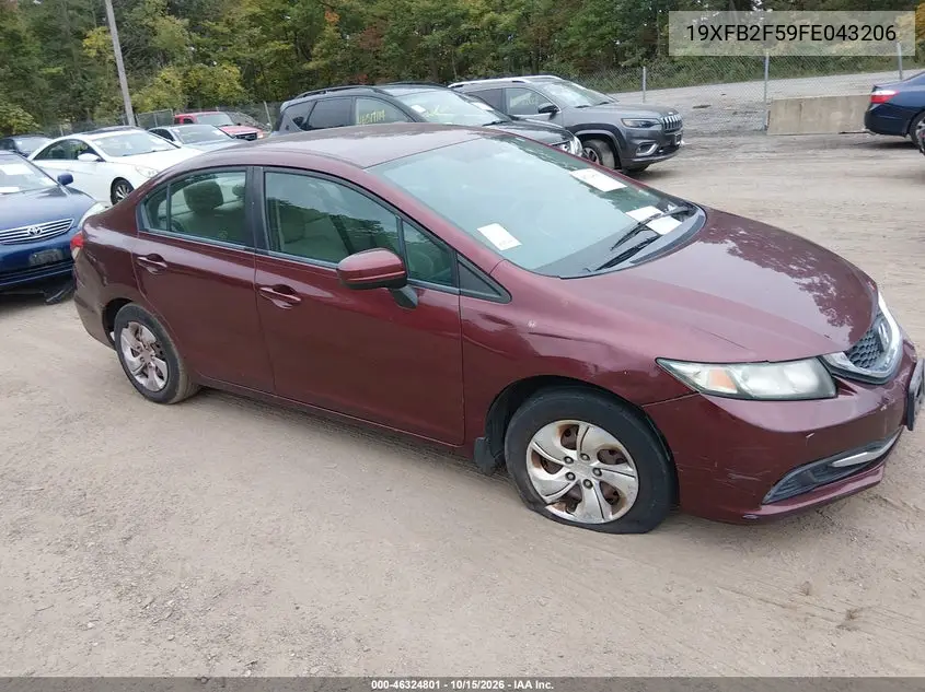 HONDA CIVIC 2015, VIN 19XFB2F59FE043206