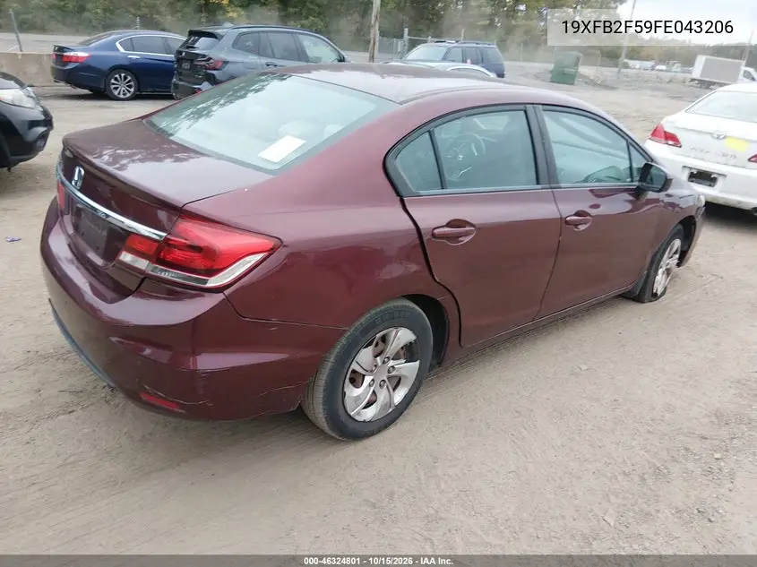 2015 HONDA CIVIC VIN 19XFB2F59FE043206 — фото 4