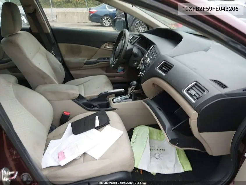 2015 HONDA CIVIC VIN 19XFB2F59FE043206 — фото 5