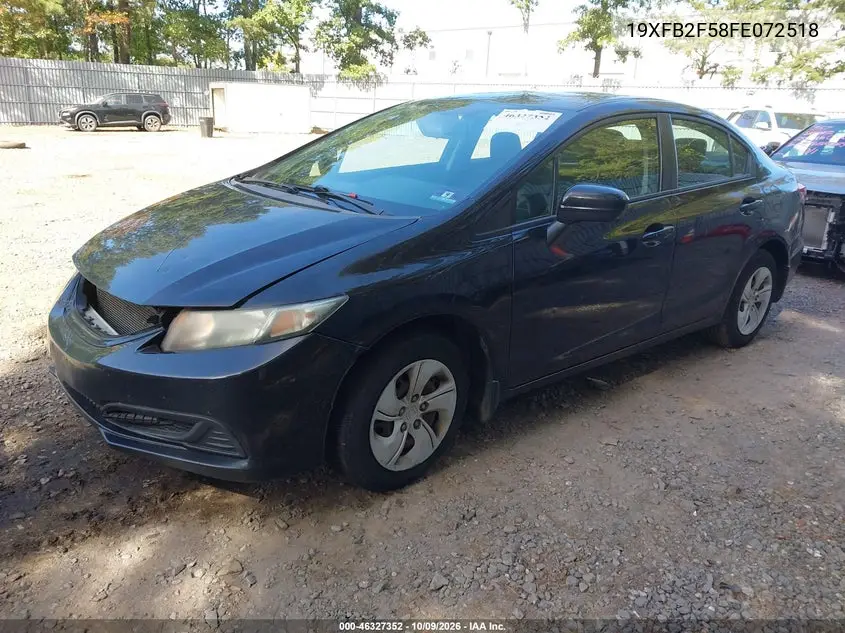 2015 HONDA CIVIC VIN 19XFB2F58FE072518 — фото 2
