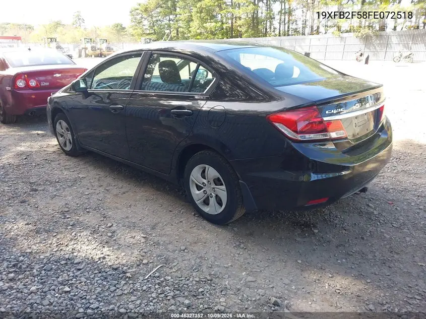2015 HONDA CIVIC VIN 19XFB2F58FE072518 — фото 3