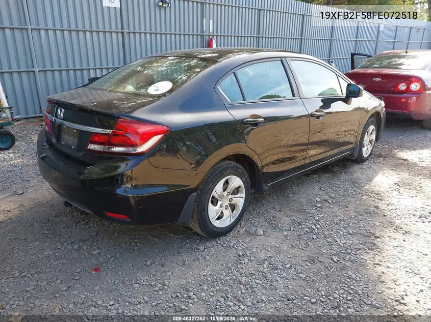 2015 HONDA CIVIC VIN 19XFB2F58FE072518 — фото 4