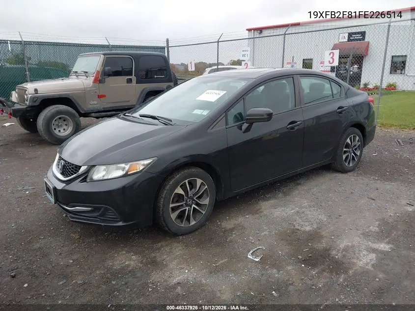 2015 HONDA CIVIC VIN 19XFB2F81FE226514 — фото 2