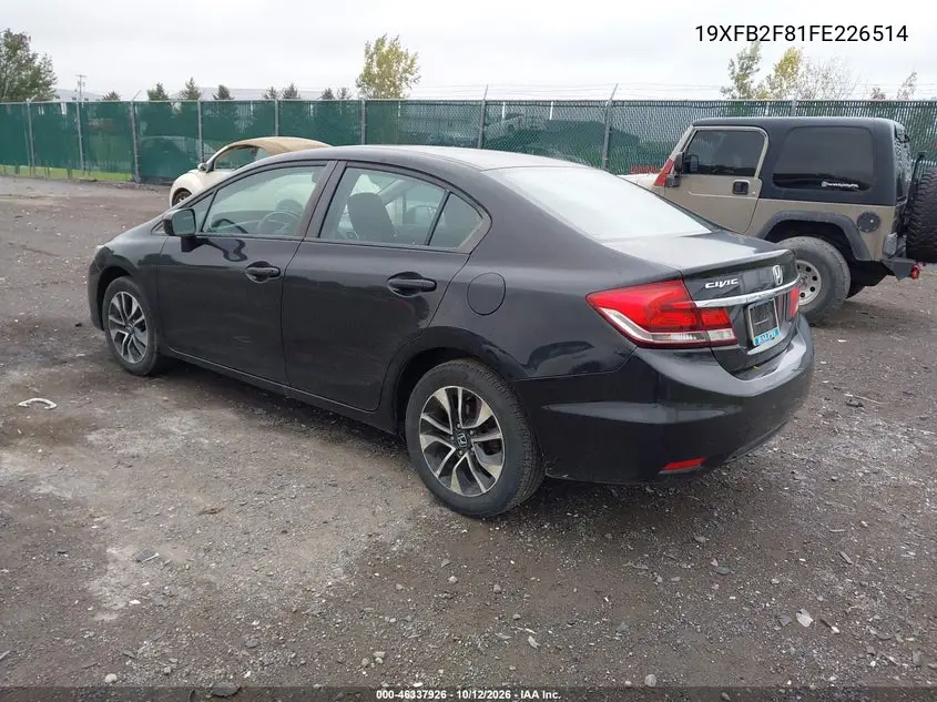 2015 HONDA CIVIC VIN 19XFB2F81FE226514 — фото 3