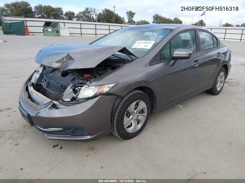 2015 HONDA CIVIC VIN 2HGFB2F50FH516318 — фото 2