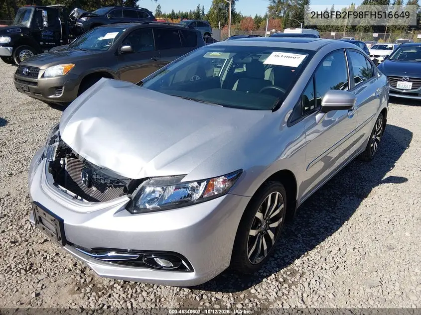 2015 HONDA CIVIC VIN 2HGFB2F98FH516649 — фото 2