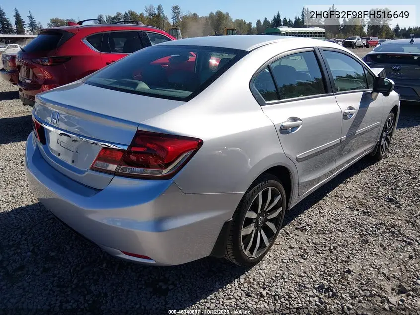 2015 HONDA CIVIC VIN 2HGFB2F98FH516649 — фото 4