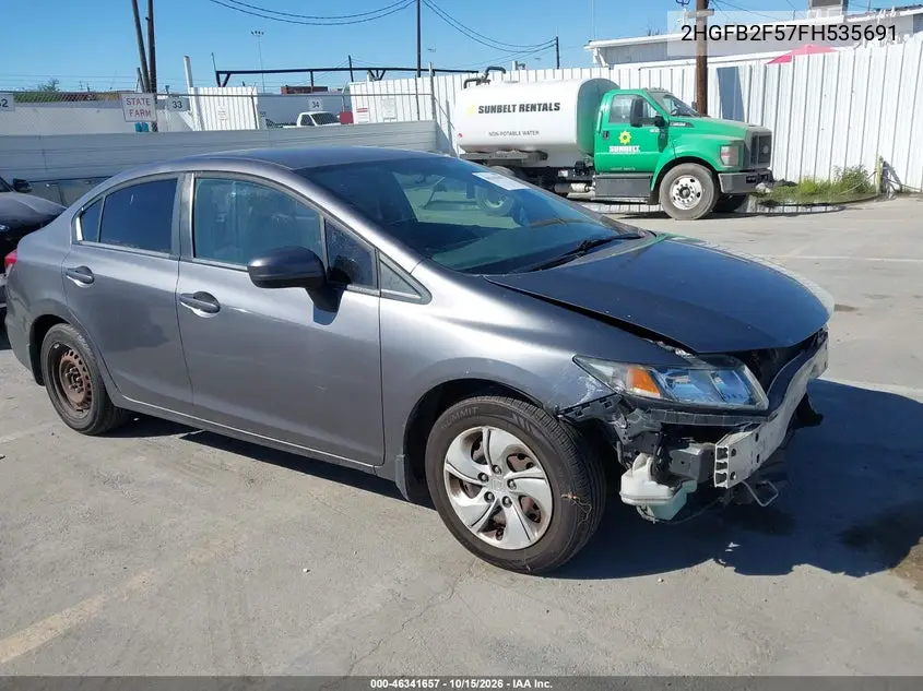 HONDA CIVIC 2015, VIN 2HGFB2F57FH535691