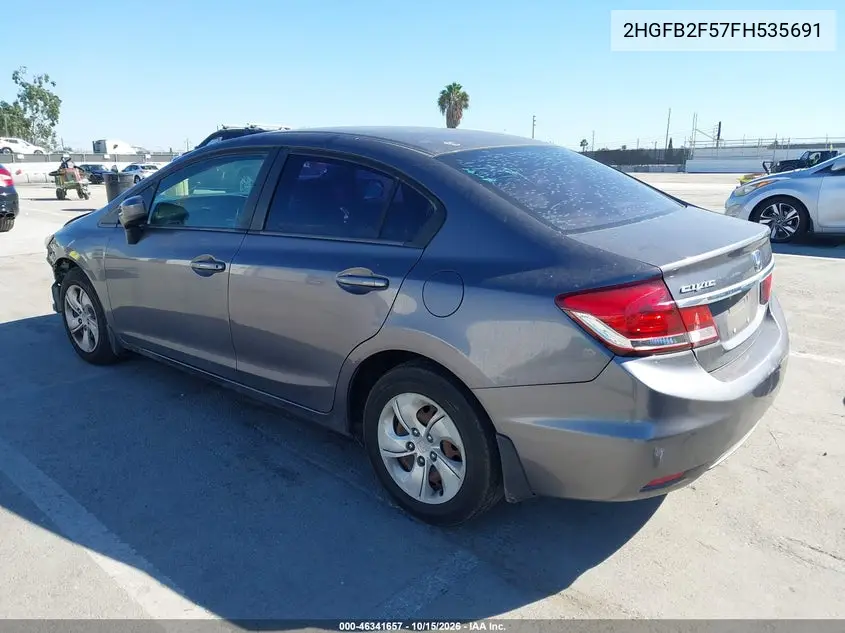 2015 HONDA CIVIC VIN 2HGFB2F57FH535691 — фото 3