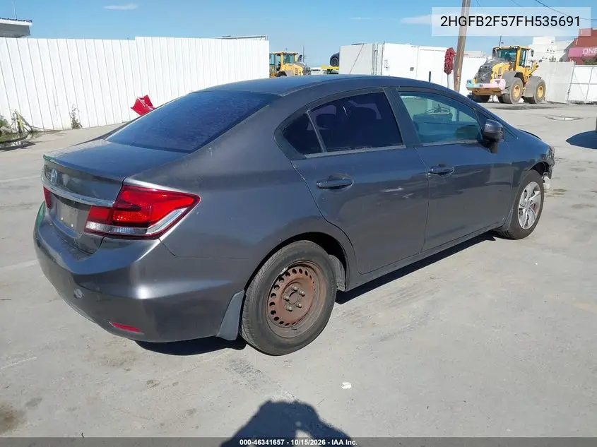 2015 HONDA CIVIC VIN 2HGFB2F57FH535691 — фото 4