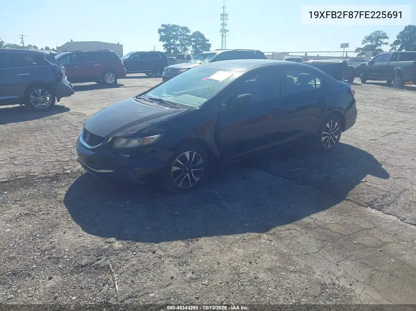 2015 HONDA CIVIC VIN 19XFB2F87FE225691 — фото 2