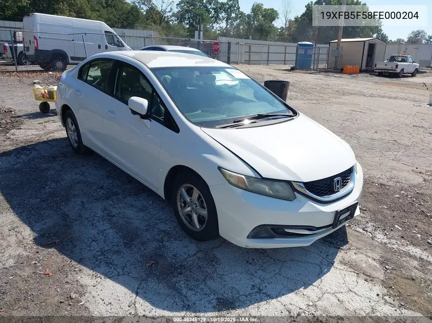 HONDA CIVIC 2015, VIN 19XFB5F58FE000204