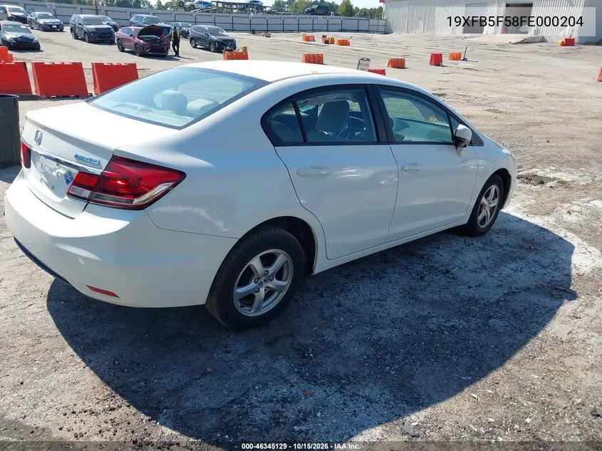 2015 HONDA CIVIC VIN 19XFB5F58FE000204 — фото 4