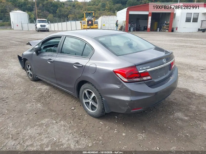 2015 HONDA CIVIC VIN 19XFB2F78FE282991 — фото 3