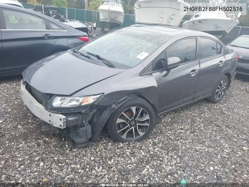 2015 HONDA CIVIC VIN 2HGFB2F88FH502516 — фото 2