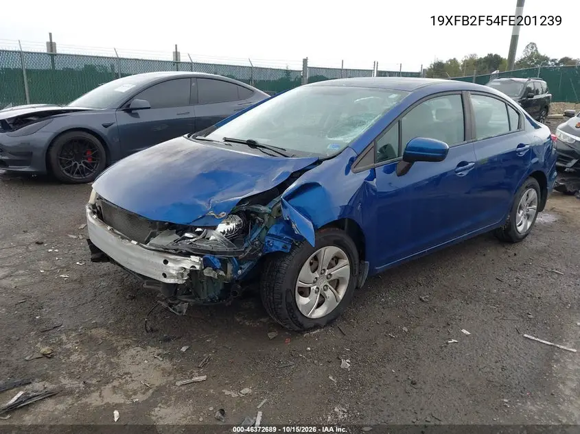 2015 HONDA CIVIC VIN 19XFB2F54FE201239 — фото 2