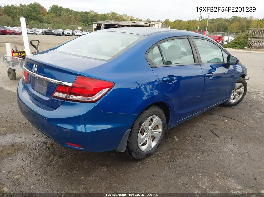 2015 HONDA CIVIC VIN 19XFB2F54FE201239 — фото 4
