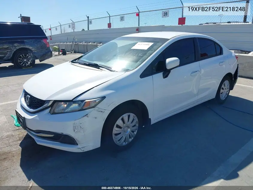 2015 HONDA CIVIC VIN 19XFB2F52FE218248 — фото 2