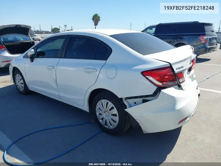 2015 HONDA CIVIC VIN 19XFB2F52FE218248 — фото 3