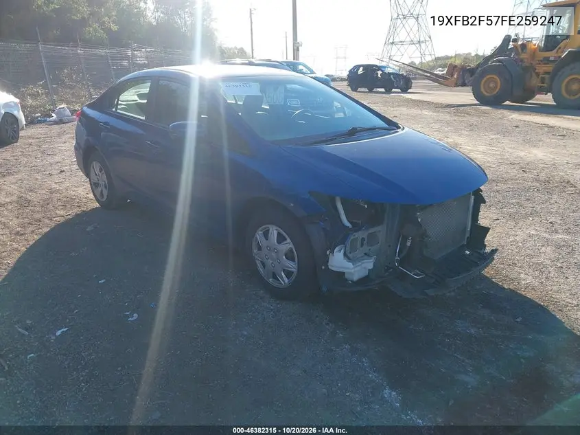HONDA CIVIC 2015, VIN 19XFB2F57FE259247
