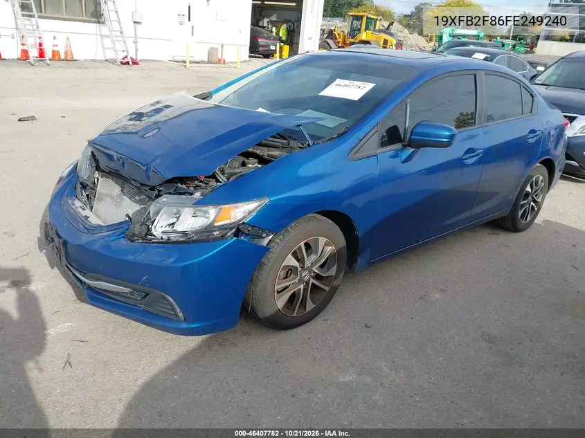 2015 HONDA CIVIC VIN 19XFB2F86FE249240 — фото 2