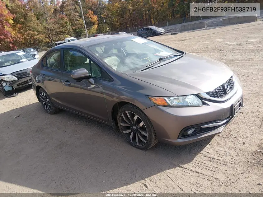 HONDA CIVIC 2015, VIN 2HGFB2F93FH538719
