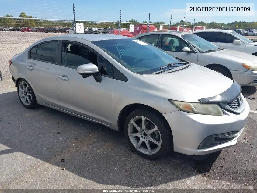 HONDA CIVIC 2015, VIN 2HGFB2F70FH550809