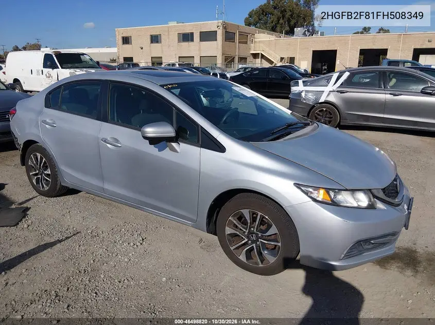 HONDA CIVIC 2015, VIN 2HGFB2F81FH508349