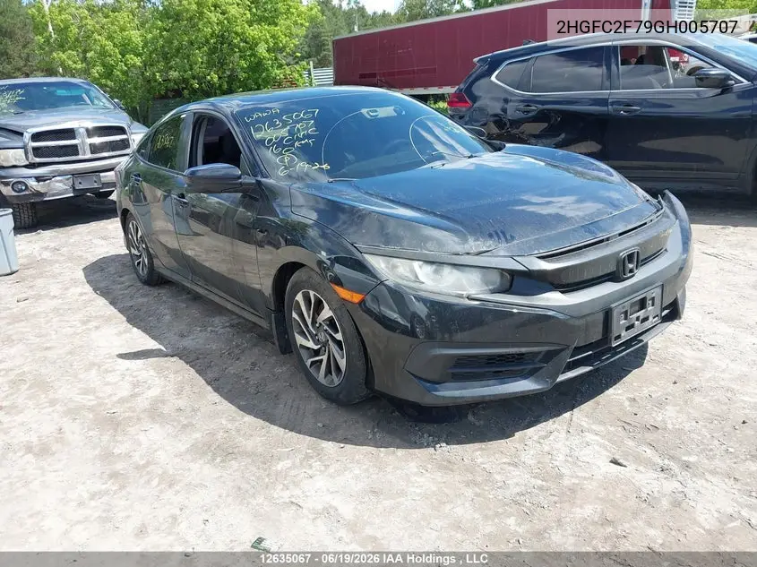 HONDA CIVIC 2016, VIN 2HGFC2F79GH005707