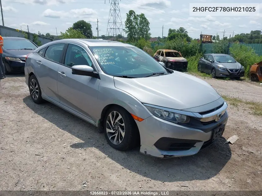 HONDA CIVIC 2016, VIN 2HGFC2F78GH021025