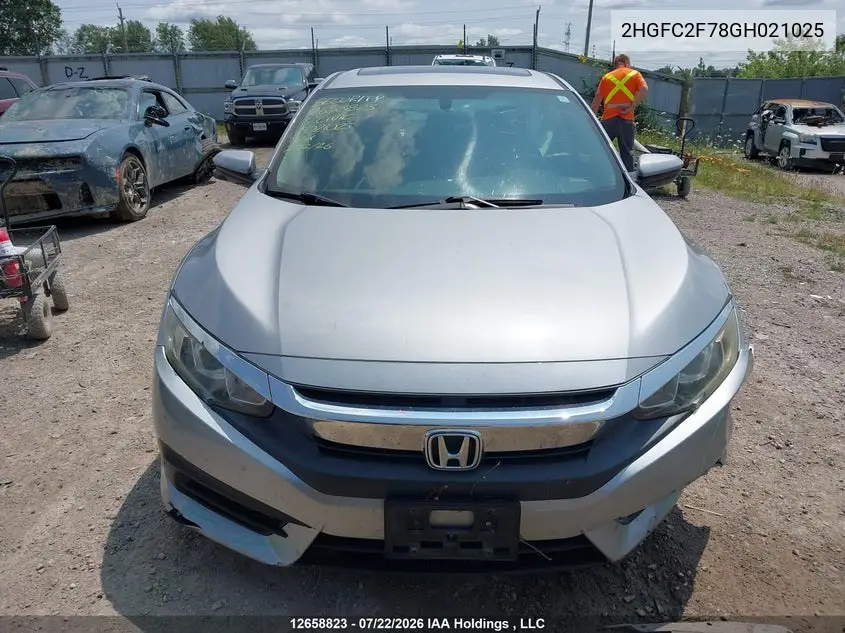 2016 HONDA CIVIC VIN 2HGFC2F78GH021025 — фото 12