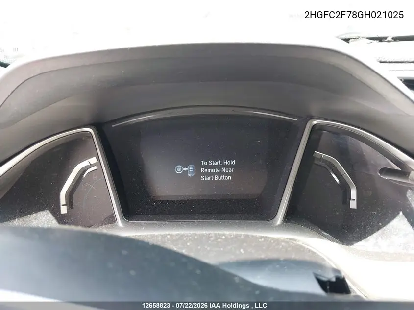 2016 HONDA CIVIC VIN 2HGFC2F78GH021025 — фото 7