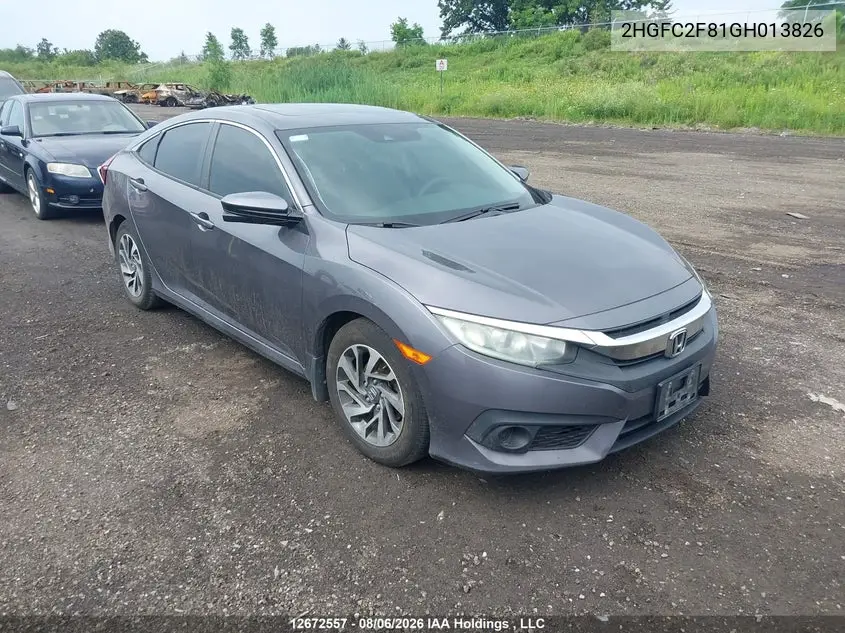 HONDA CIVIC 2016, VIN 2HGFC2F81GH013826