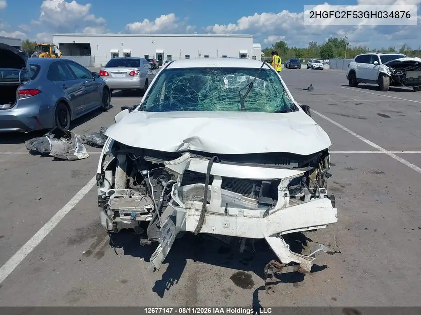 2016 HONDA CIVIC VIN 2HGFC2F53GH034876 — фото 12