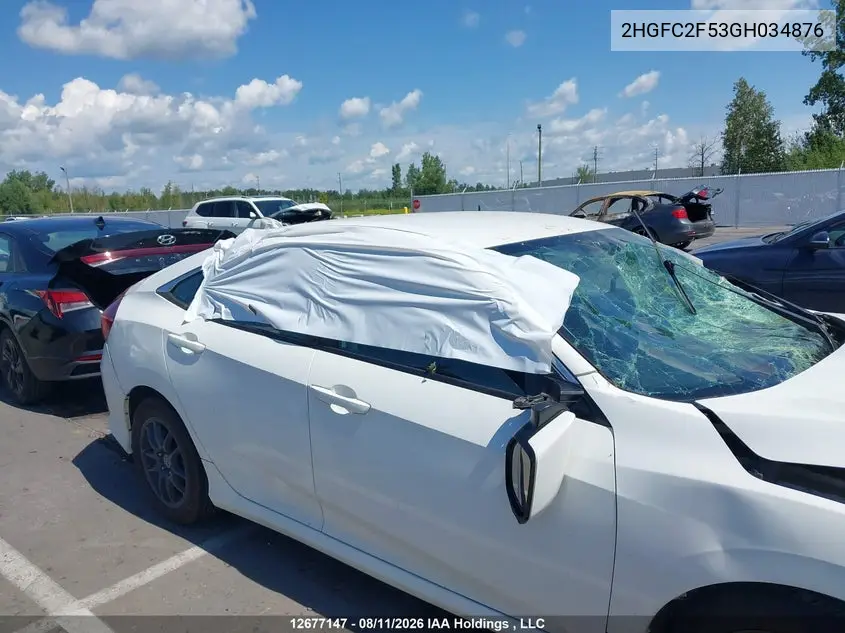 2016 HONDA CIVIC VIN 2HGFC2F53GH034876 — фото 17