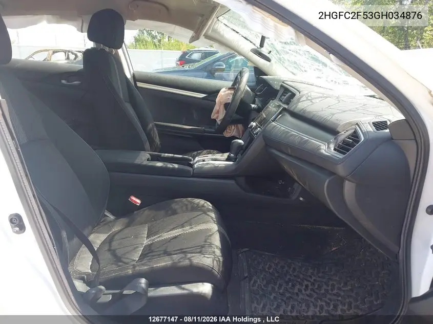 2016 HONDA CIVIC VIN 2HGFC2F53GH034876 — фото 5