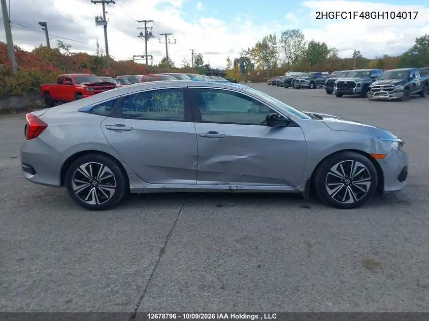 2016 HONDA CIVIC VIN 2HGFC1F48GH104017 — фото 14